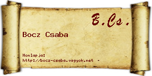 Bocz Csaba névjegykártya